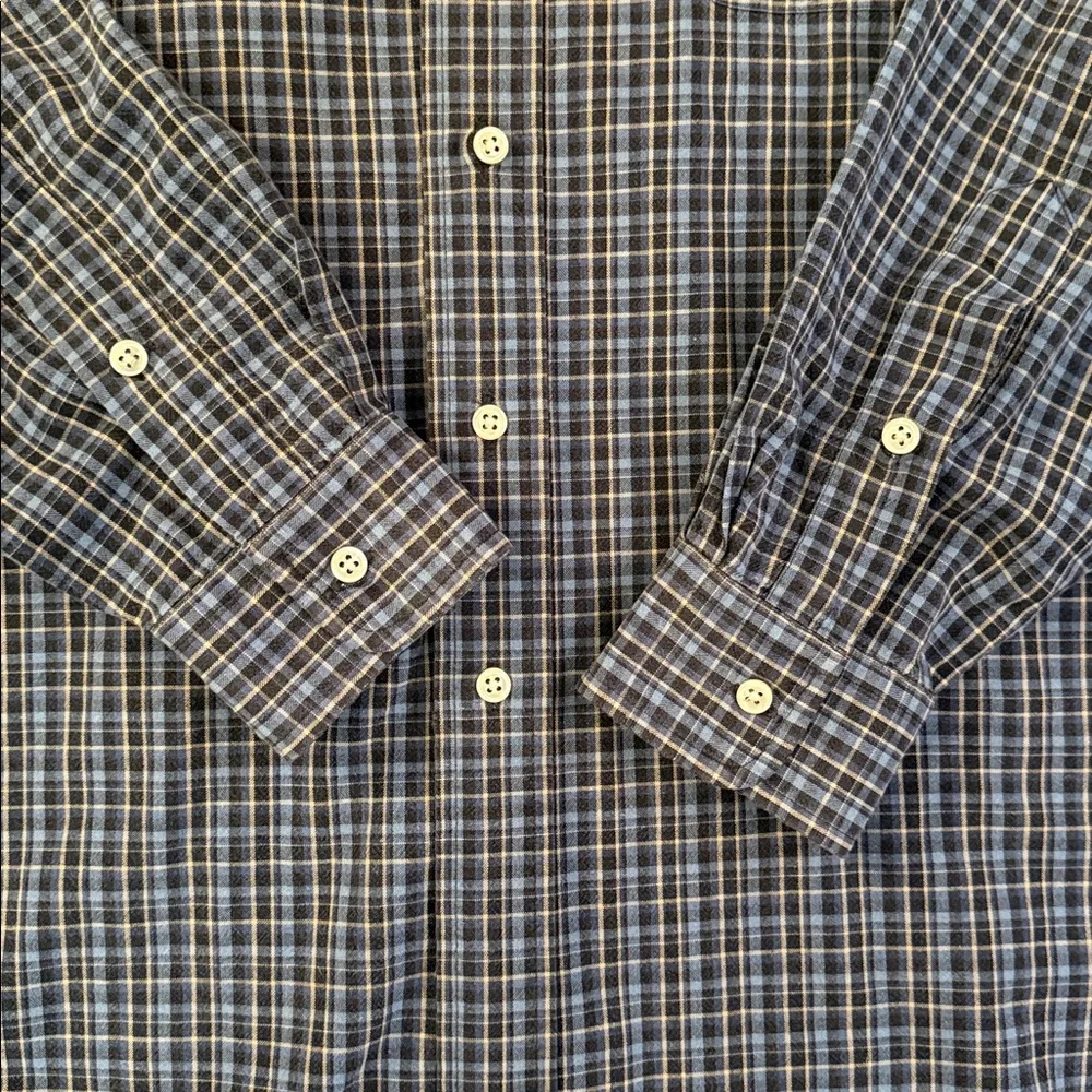 Polo Ralph Lauren Big Shirt Plaid Button Down Cotton Oversized Medium Blue - Picture 7 of 12